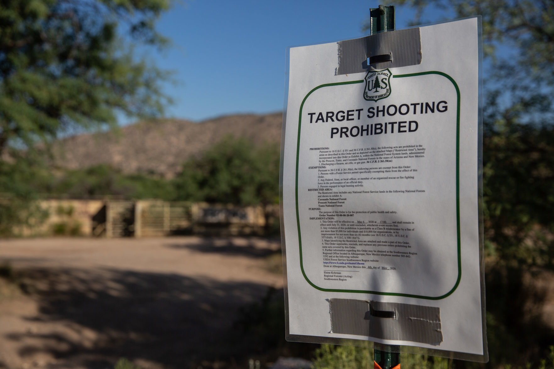 Illegal shooting ranges in Redington Pass